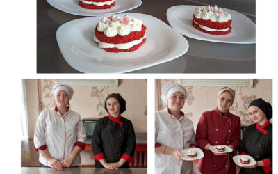 виробниче навчання з теми: Приготування кремів з вершків, сметани. Тістечка “Червоний оксамит з вершковим кремом” (майстер виробничого навчання Юлія Лабай)