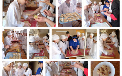 проведено виробниче навчання з теми: “Приготування прісного тіста та виробів з нього” (майстер виробничого навчання Ольга Карась)