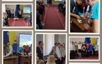 Бібліотекарем Вікторією Слуцькою та керівником фізичного виховання Романом Ситником напередодні свята були проведені “Козацькі розваги”.